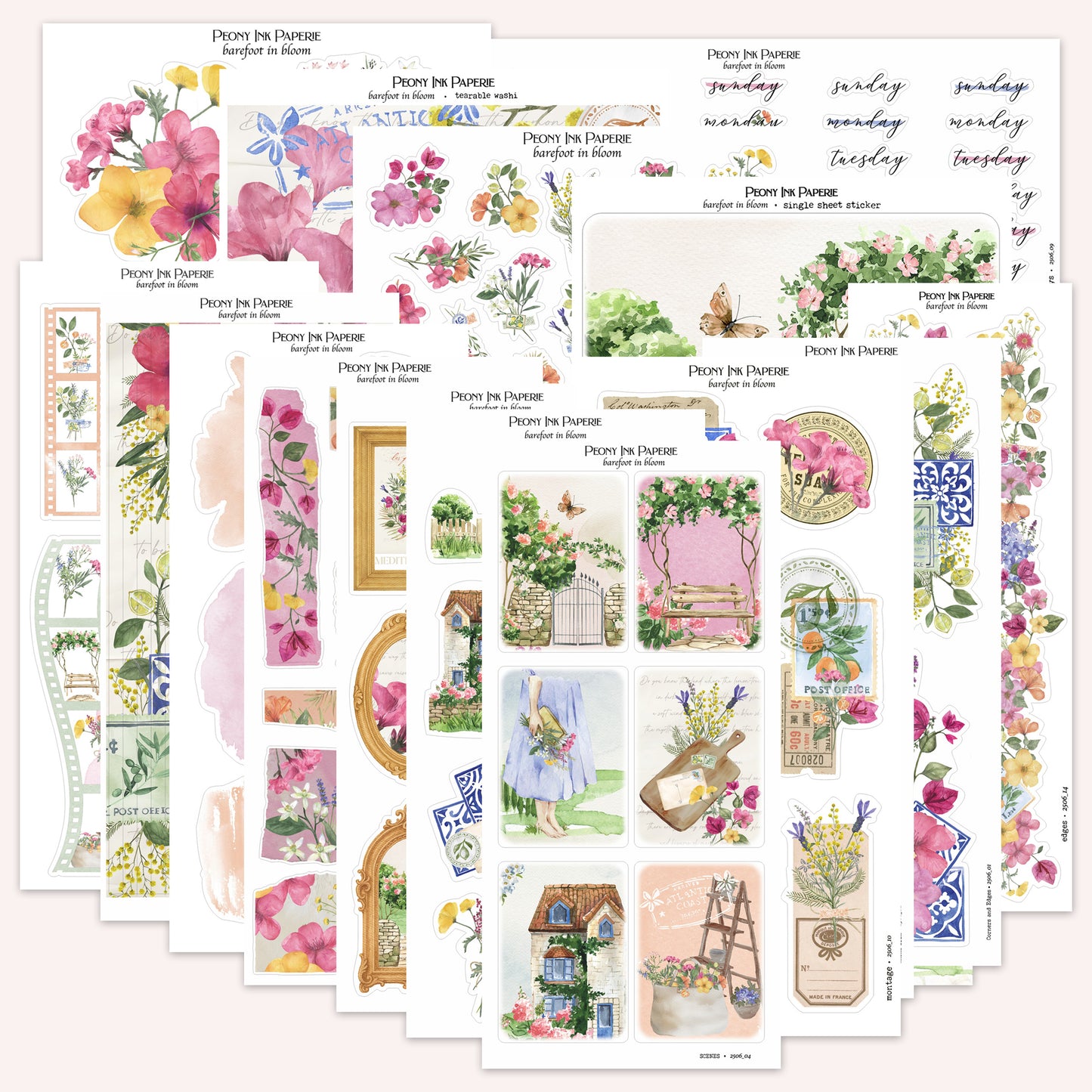 Journaling Kit | barefoot in bloom | Sticker Kit | Floral Deco | Bullet Journal | Planner Stickers | A La Carte Available